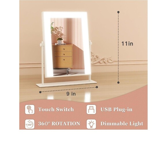 9"x11" Small Vanity Mirror with Lights Lighted Makeup Mirror B8 - Picture 3 of 13